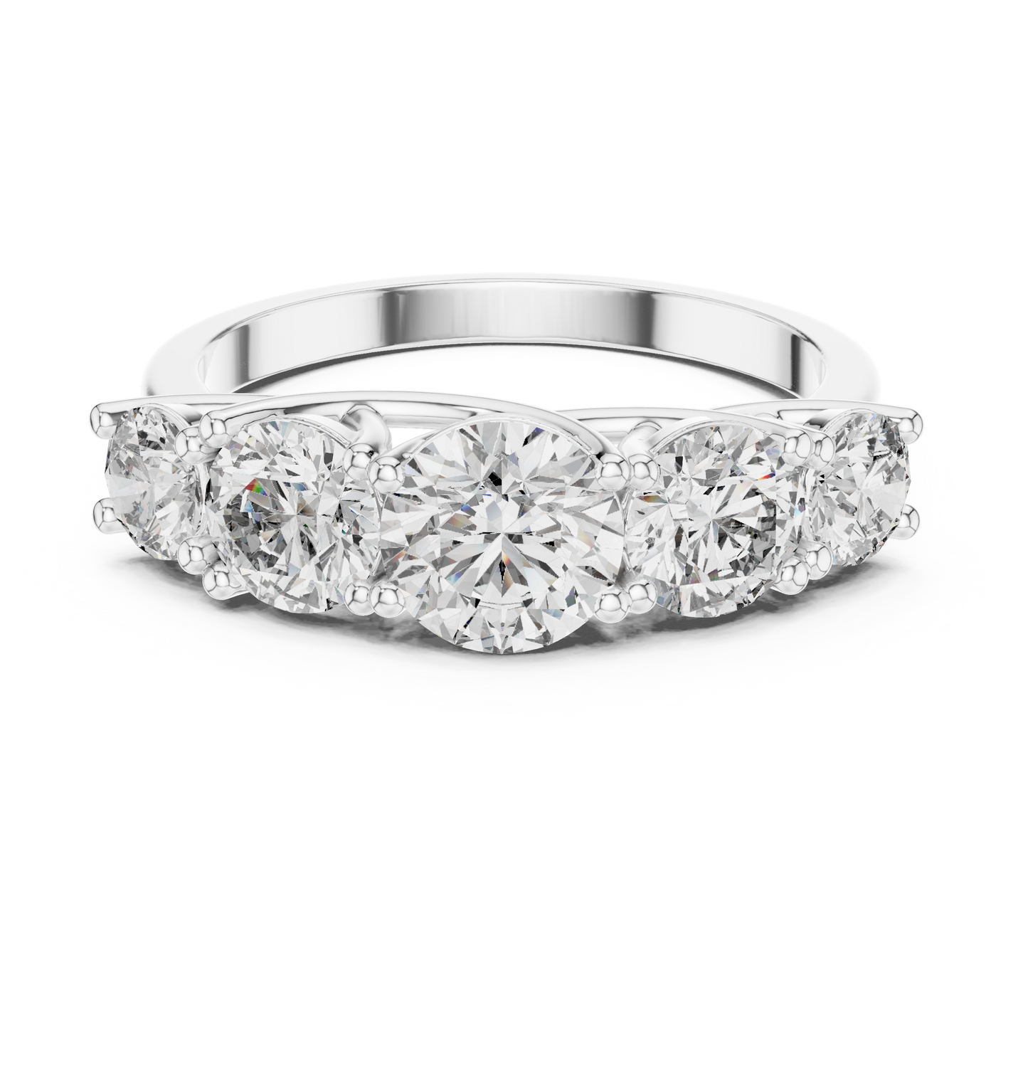 Five Stone Round Diamond Band
