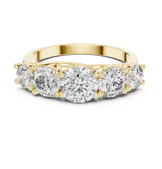 Five Stone Round Diamond Band