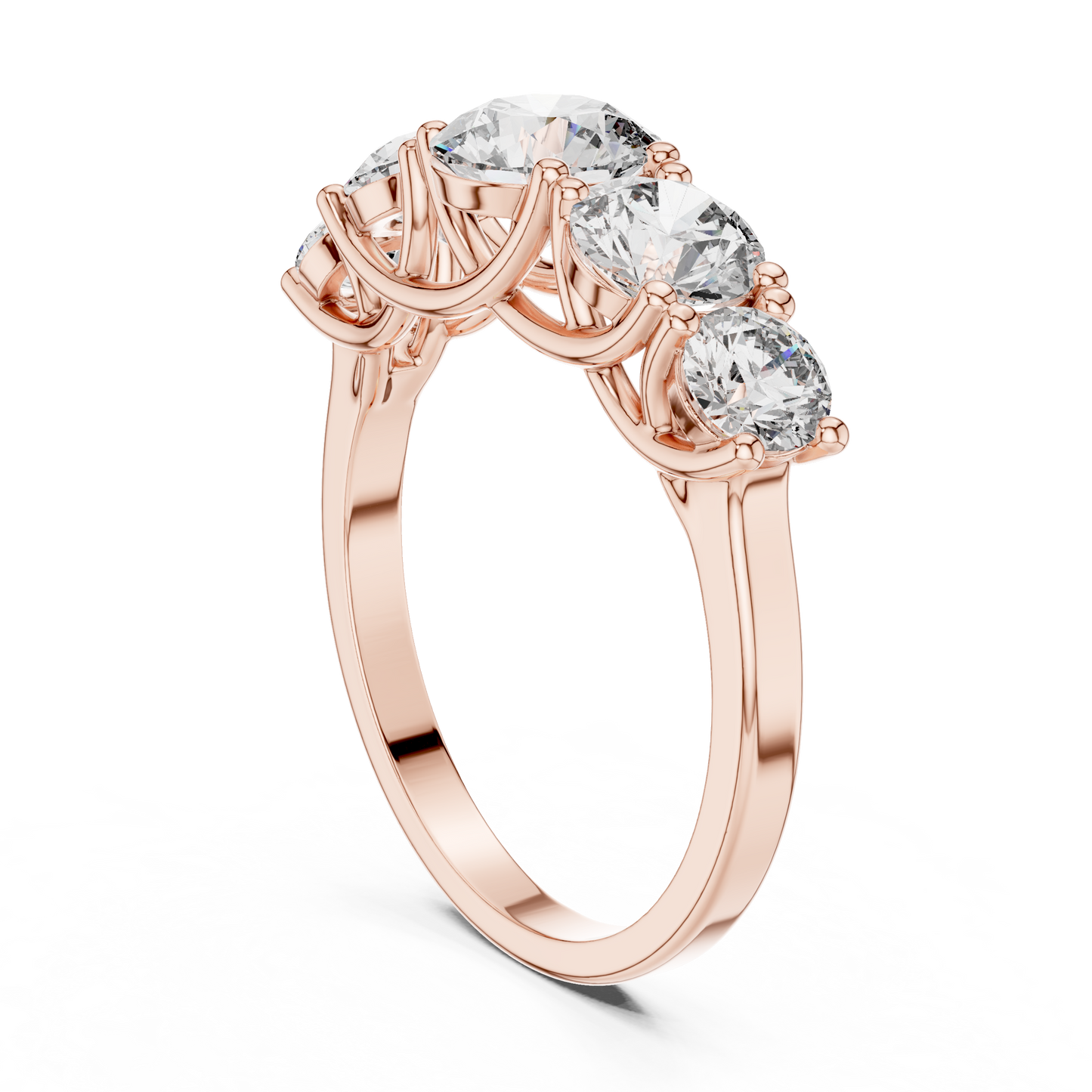 Five Stone Round Diamond Band