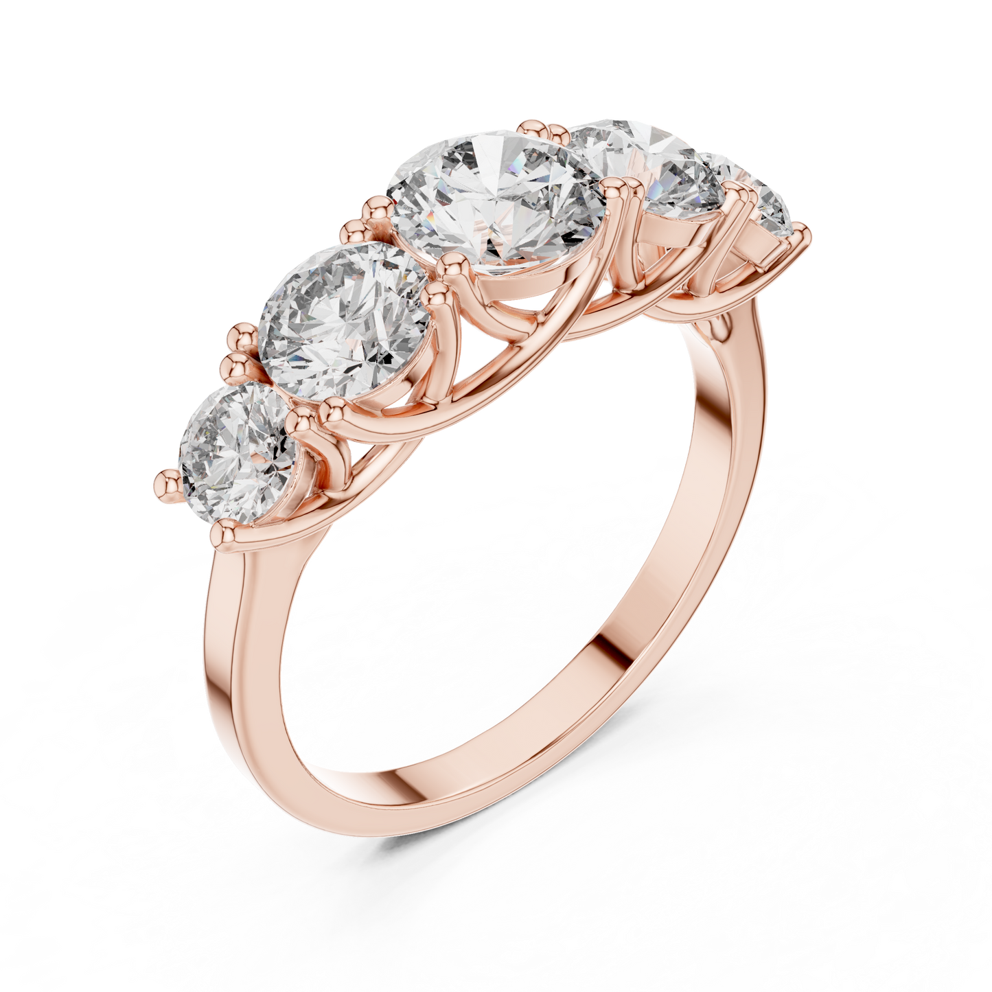 Five Stone Round Diamond Band