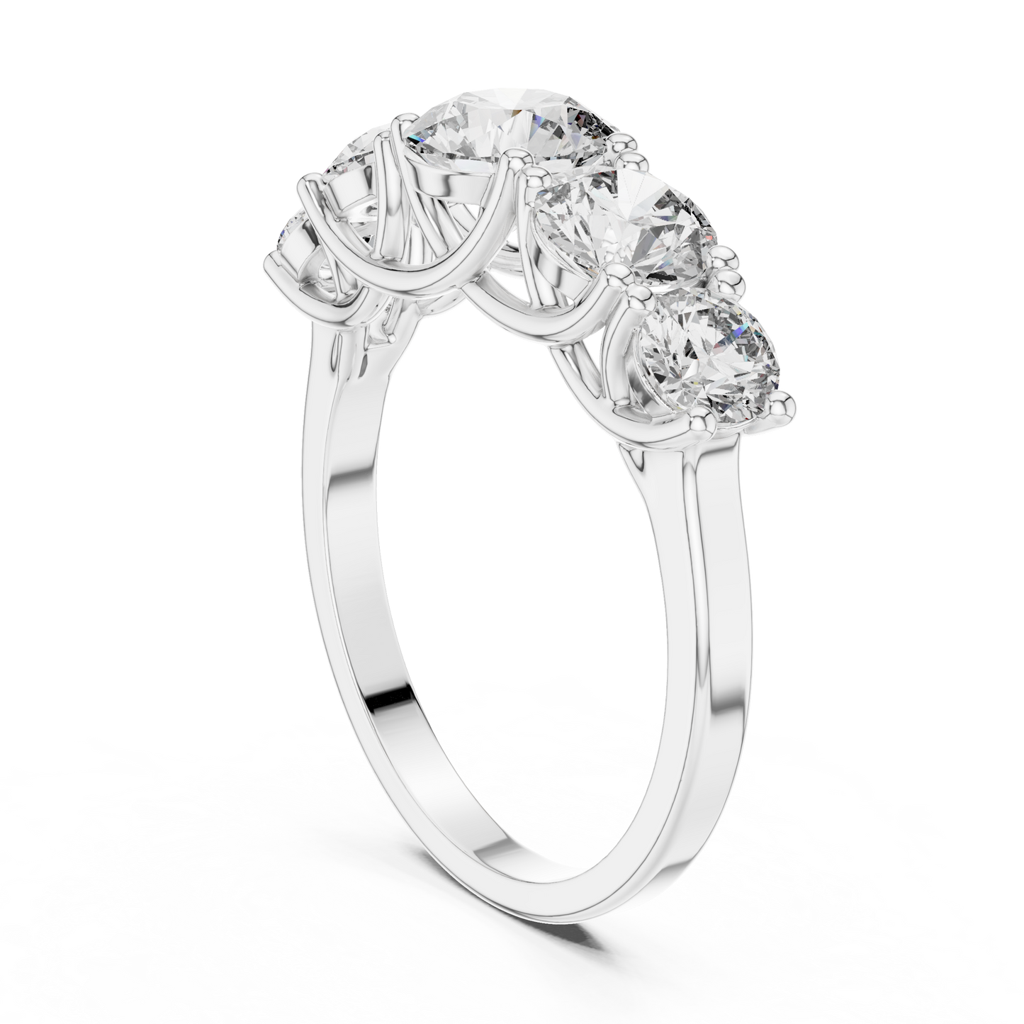 Five Stone Round Diamond Band