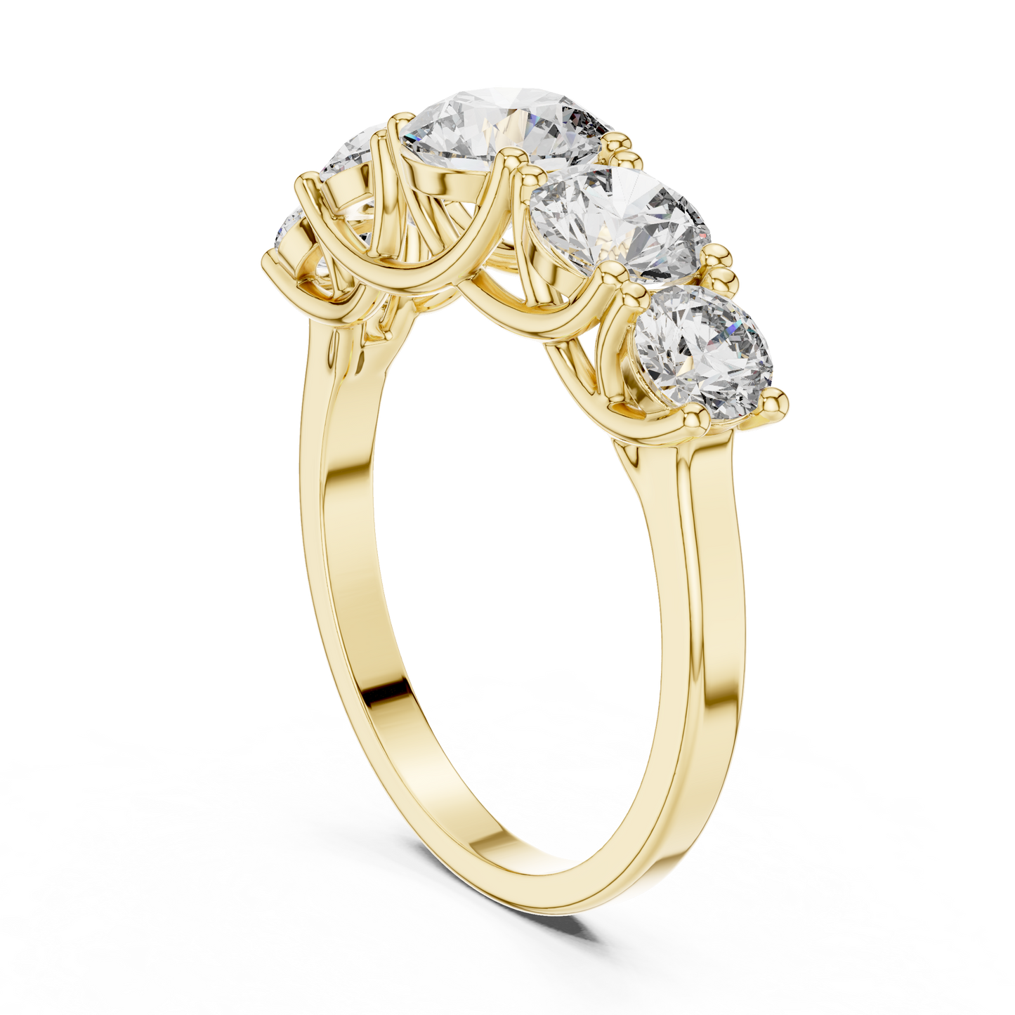 Five Stone Round Diamond Band