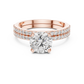 Round Solitaire Pave Diamond Bridal Set