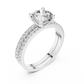 Round Solitaire Pave Diamond Bridal Set
