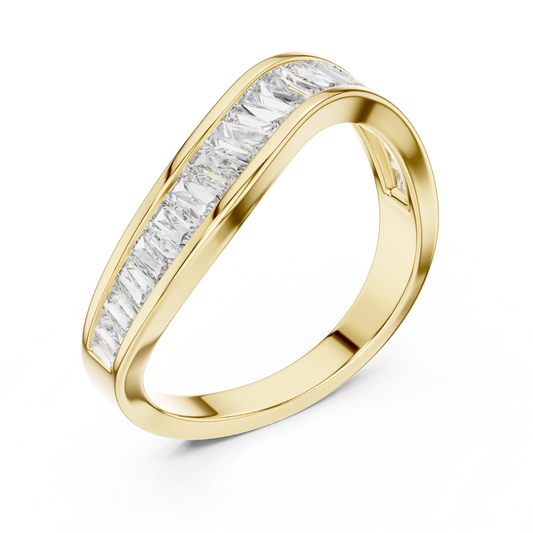 0.06ct Baguette Diamond Channel Set Wave Ring