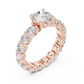 Round Diamond Ring with Shared Prong Eternity Band