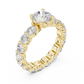 Round Diamond Ring with Shared Prong Eternity Band