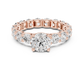 Round Diamond Ring with Shared Prong Eternity Band