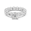 Round Diamond Ring with Shared Prong Eternity Band