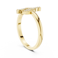 Diamond Leaf Ring with Milgrain Detail