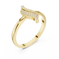 Diamond Leaf Ring with Milgrain Detail