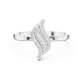 Diamond Leaf Ring with Milgrain Detail