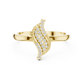 Diamond Leaf Ring with Milgrain Detail