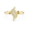Diamond Leaf Ring with Milgrain Detail