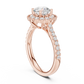 Round Floral Halo Vintage Ring