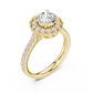 Round Floral Halo Vintage Ring
