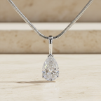White Gold Pear Diamond Pendant