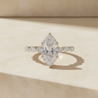 Yellow Gold Marquise Diamond Halo Ring