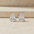 Yellow Gold Pear Diamond Stud Earrings