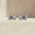 White Gold Pear & Emerald Diamond Earrings