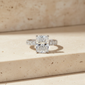 White Gold Cushion Diamond Halo Ring