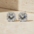 White Gold Round Diamond Stud Earrings