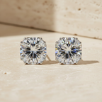 White Gold Round Diamond Stud Earrings