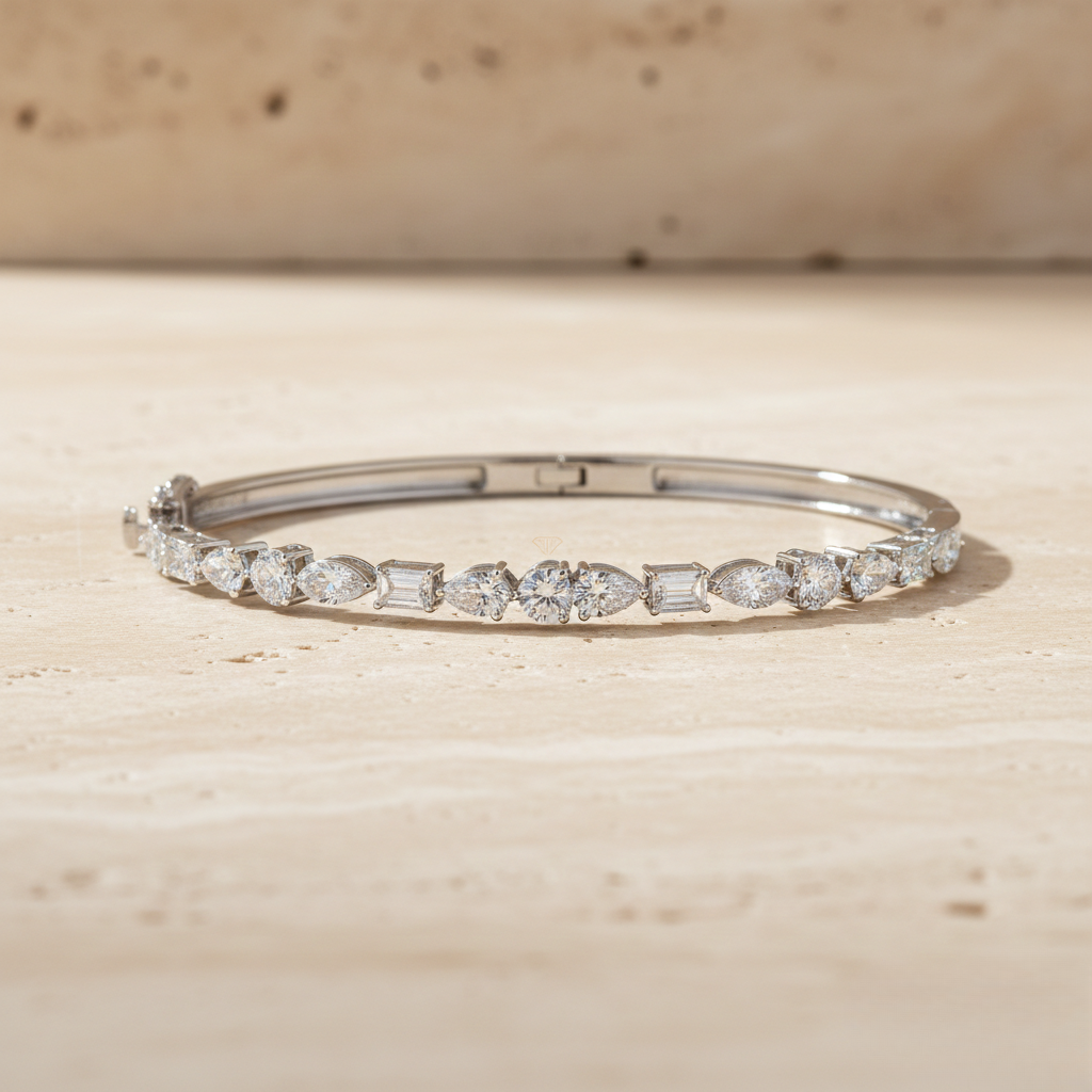 White Gold Multi-Shape Diamond Bracelet