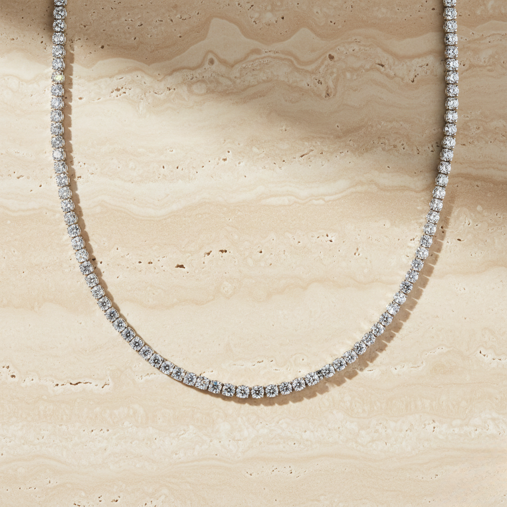 White Gold Round Diamond Necklace