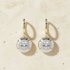 Yellow Gold Round Diamond Earrings