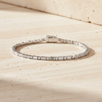 White Gold Baguette & Round Diamond Bracelet