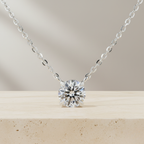 White Gold Round Diamond Pendant