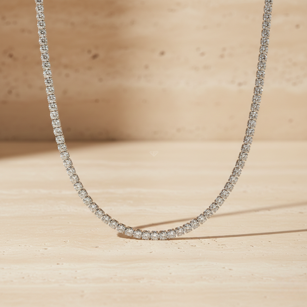Rose Gold Round Diamond Necklace