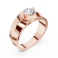 Wide Band Round Diamond Solitaire Ring