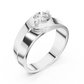 Wide Band Round Diamond Solitaire Ring