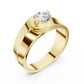 Wide Band Round Diamond Solitaire Ring