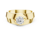 Wide Band Round Diamond Solitaire Ring