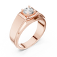 Wide Band Round Diamond Solitaire Ring