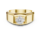 Wide Band Round Diamond Solitaire Ring