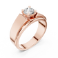 Wide Band Round Diamond Solitaire Ring