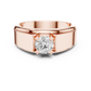 Wide Band Round Diamond Solitaire Ring