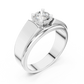 Wide Band Round Diamond Solitaire Ring