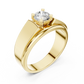 Wide Band Round Diamond Solitaire Ring