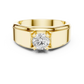 Wide Band Round Diamond Solitaire Ring