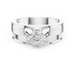 Round Diamond Cathedral Solitaire Ring with Wide Band