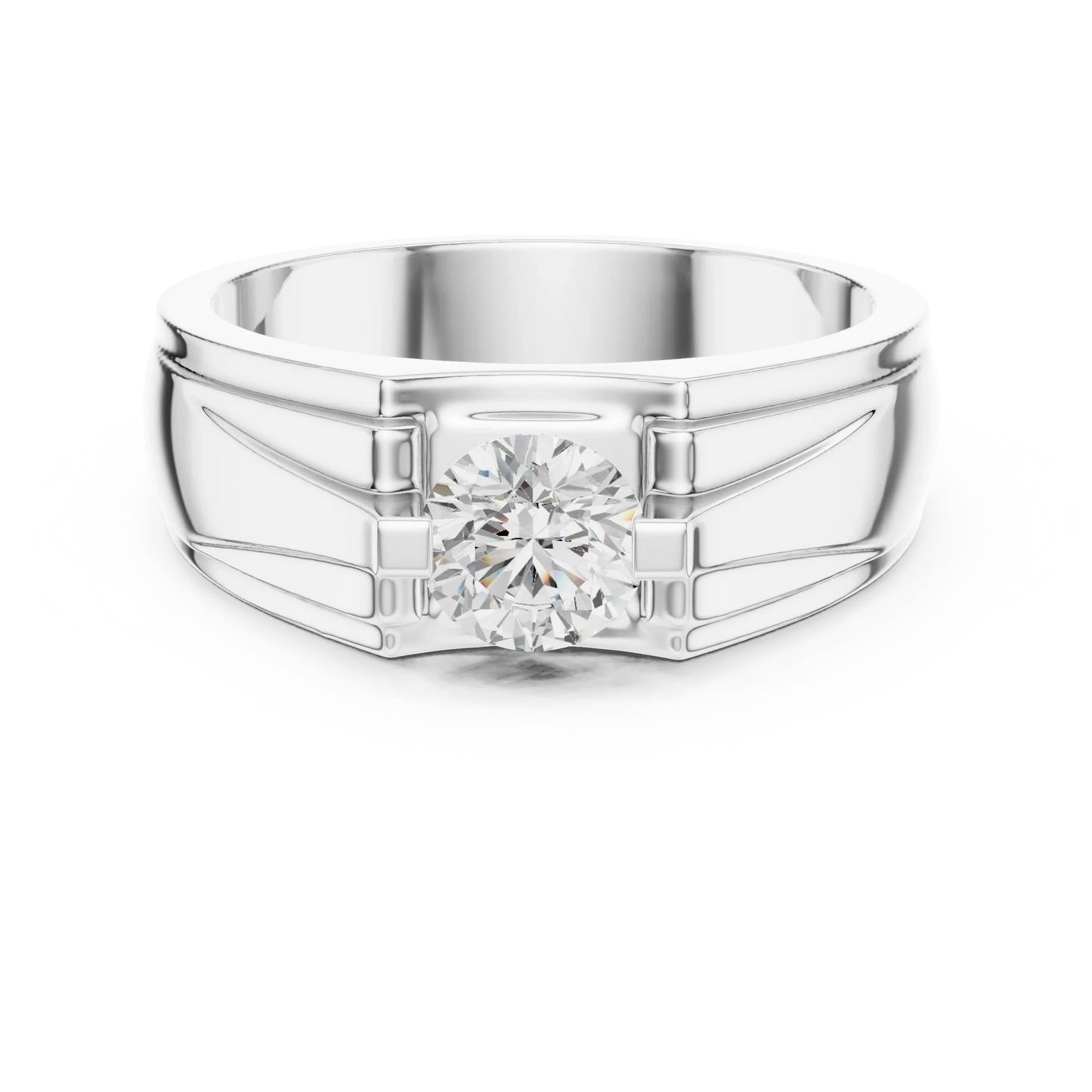 Men's Round Diamond Solitaire Ring