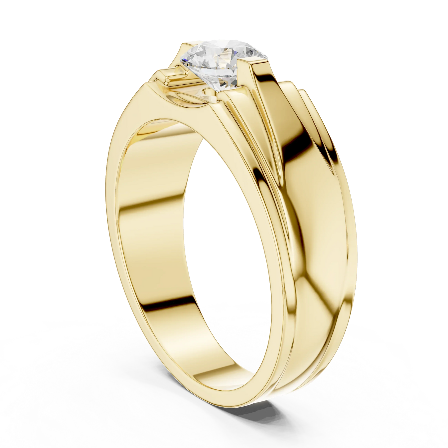 Men's Round Diamond Solitaire Ring