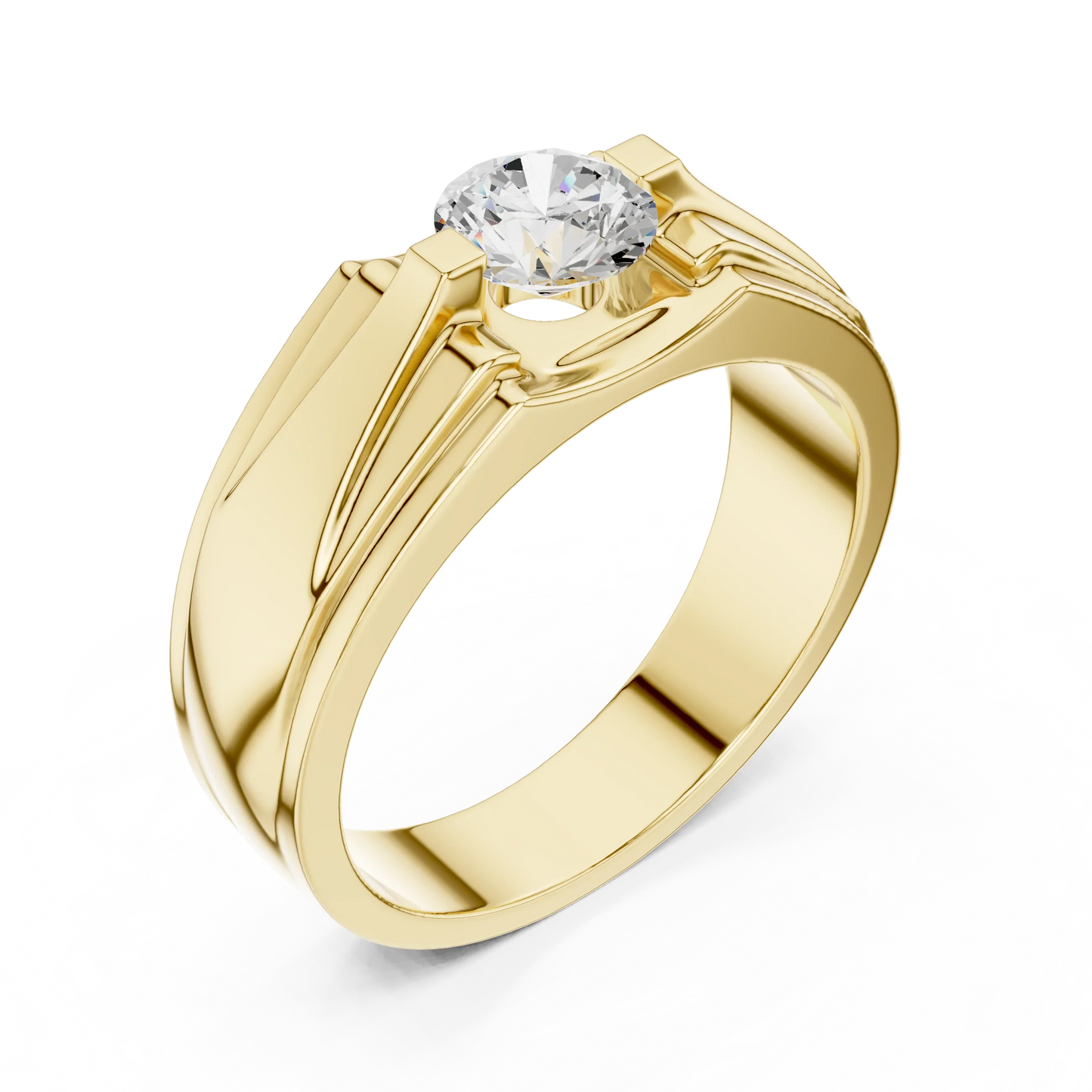 Men's Round Diamond Solitaire Ring