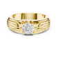 Round Diamond Solitaire Ring with Grooved Shank