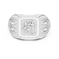 Ornate Rectangular Shri Symbol Signet Ring